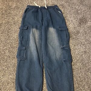 Blue Cargo Style Denim Size Large